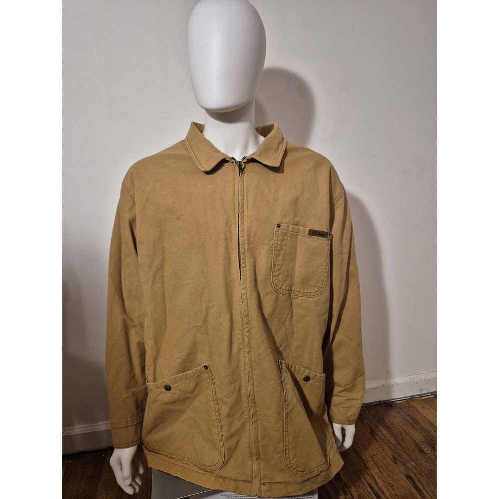 VTG LL Bean Chore Barn Field Coat Men's Size XL Tall  Canvas Sherpa lined